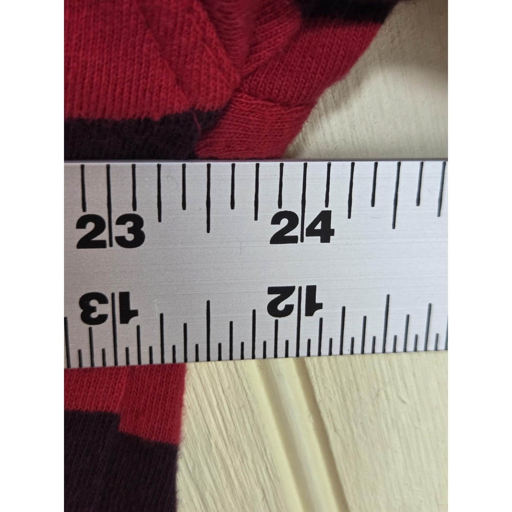 Nuovo Jeanswear Polo Shirt Mens XL Red Black Striped Long Sleeve Collared Casual - Picture 5 of 6